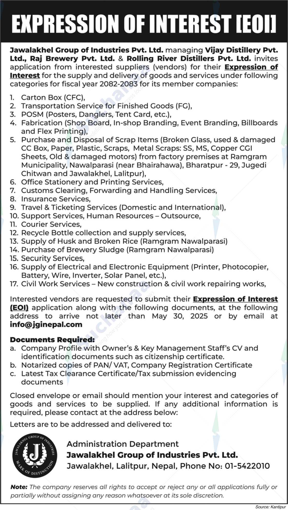 Jawalakhel Group of Industries Pvt. Ltd