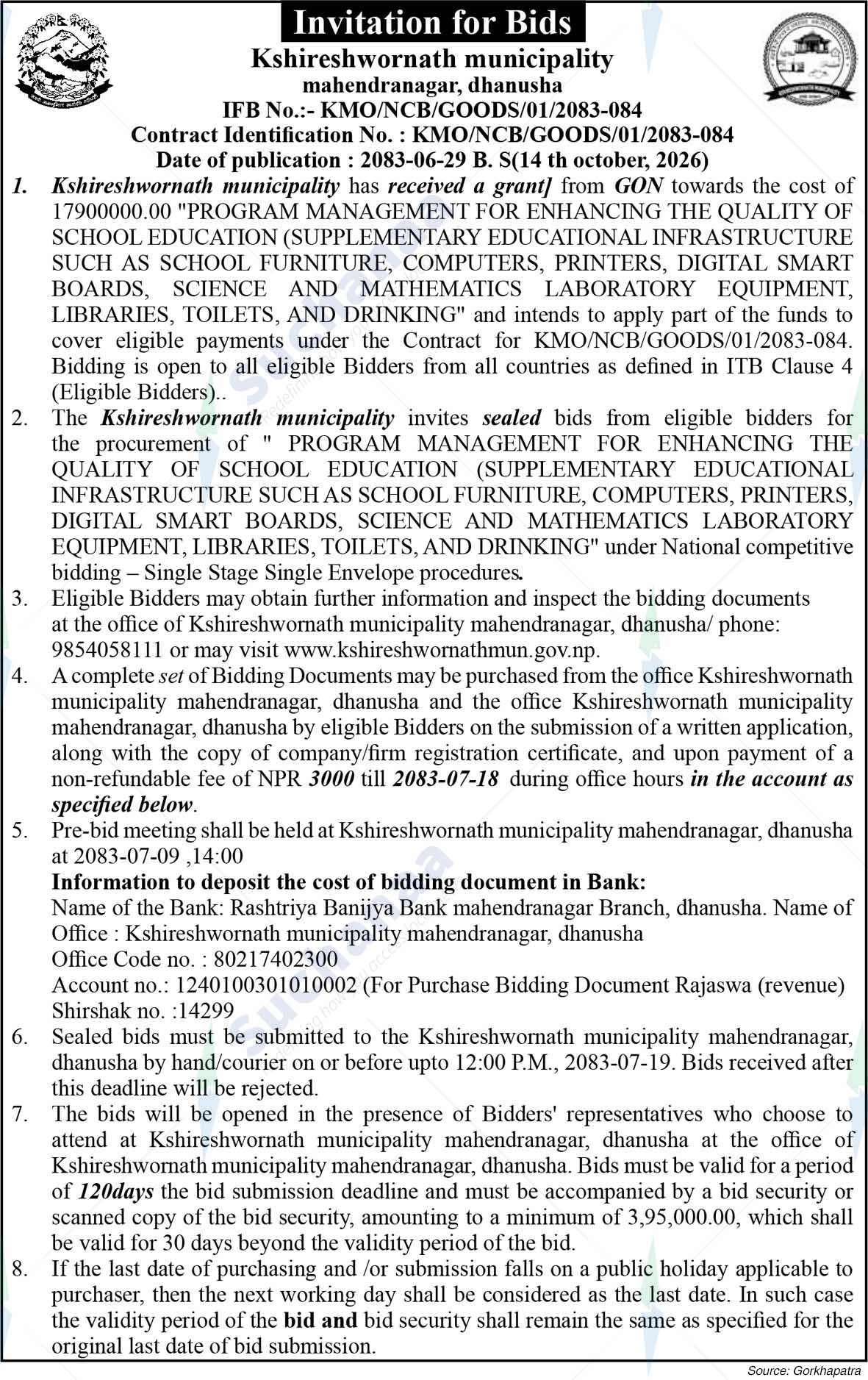 Kshireshwornath Municipality