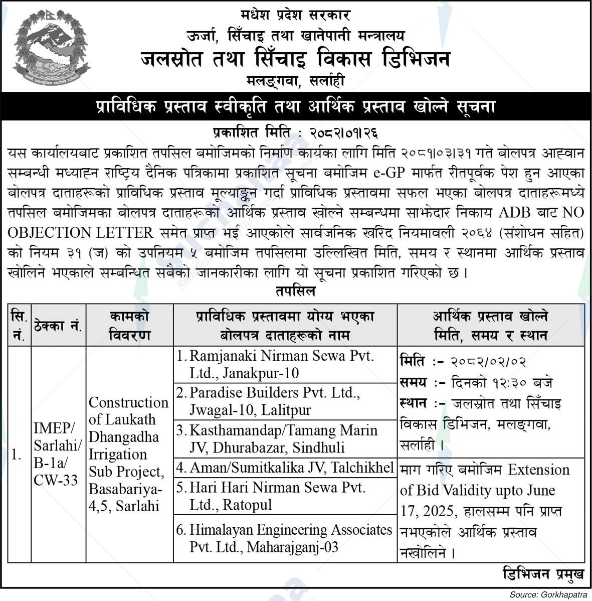 Water Resources and Irrigation Development Division