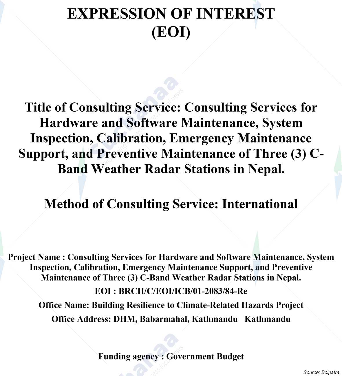 Building Resilience to Climate-Related Hazards Project