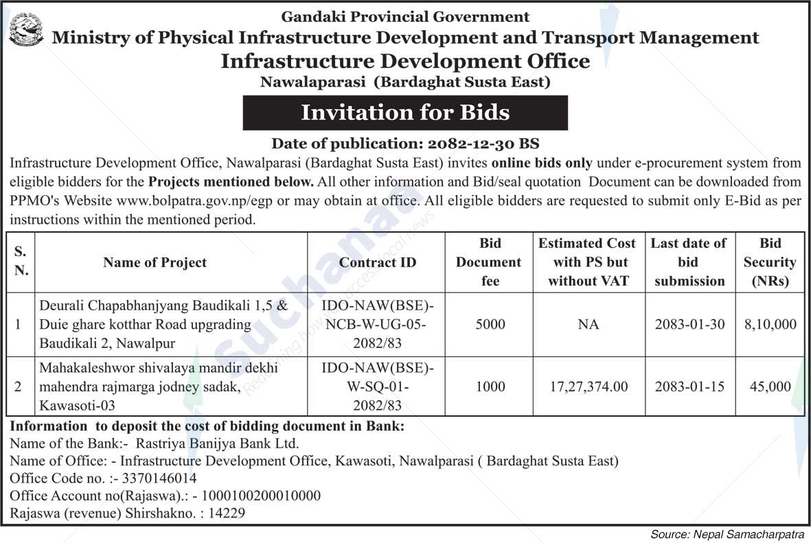 Infrastructure Development Office, Nawalaparasi