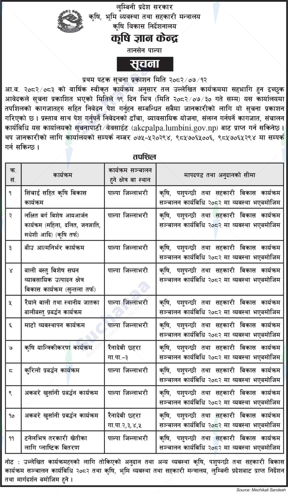 Agricultural Knowledge Centre, Tansen, Palpa