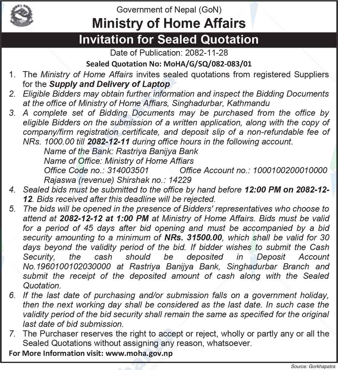 Ministry of Home Affairs
