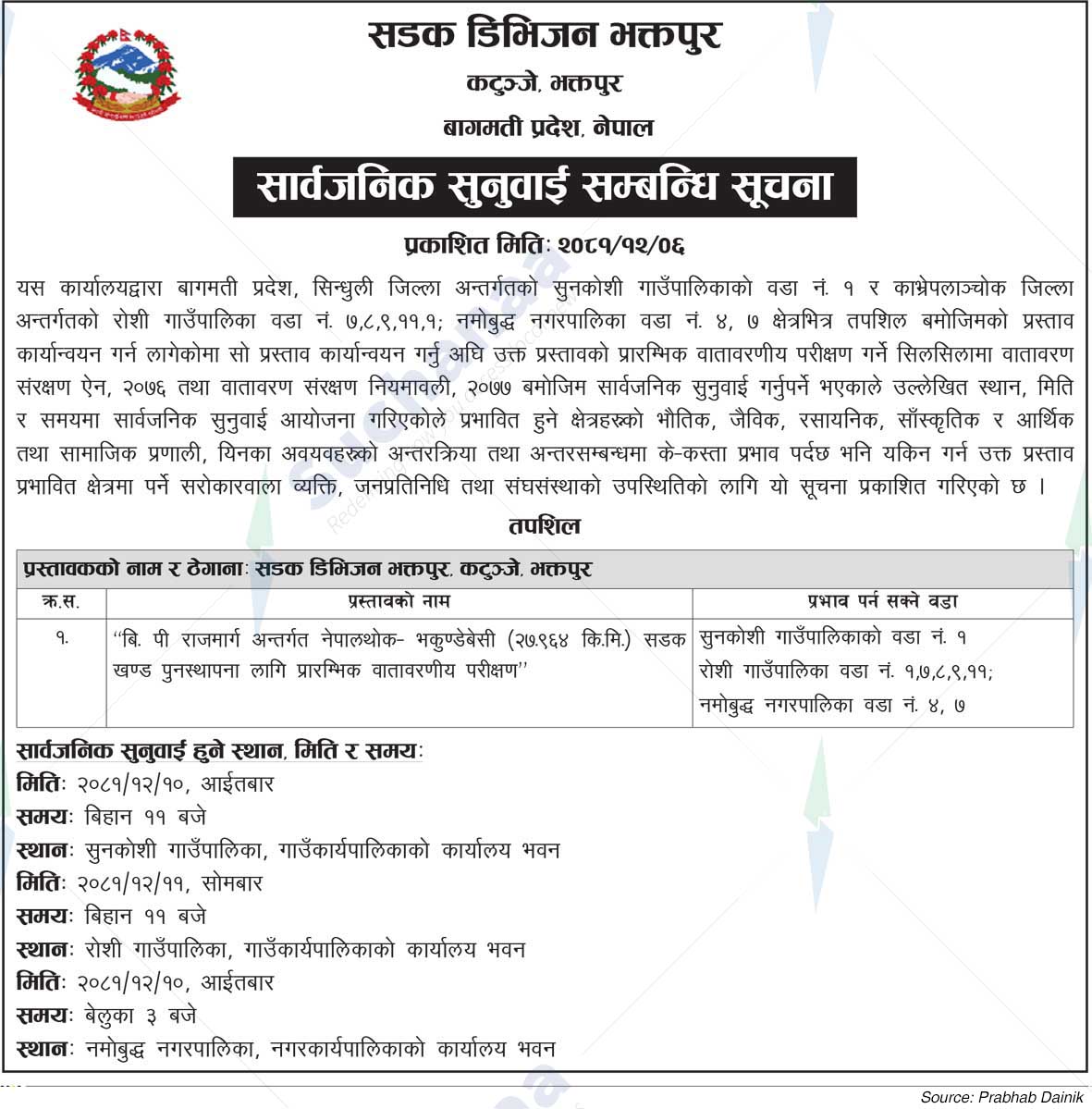 Road Division Bhaktapur
