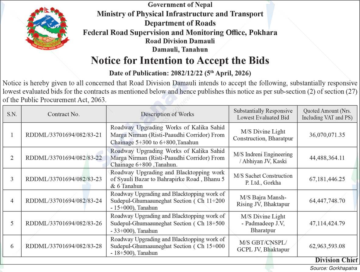 Road Division, Damauli