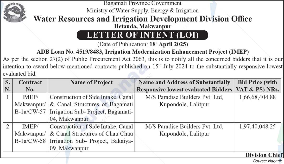 Water Resources and Irrigation Development Division Office