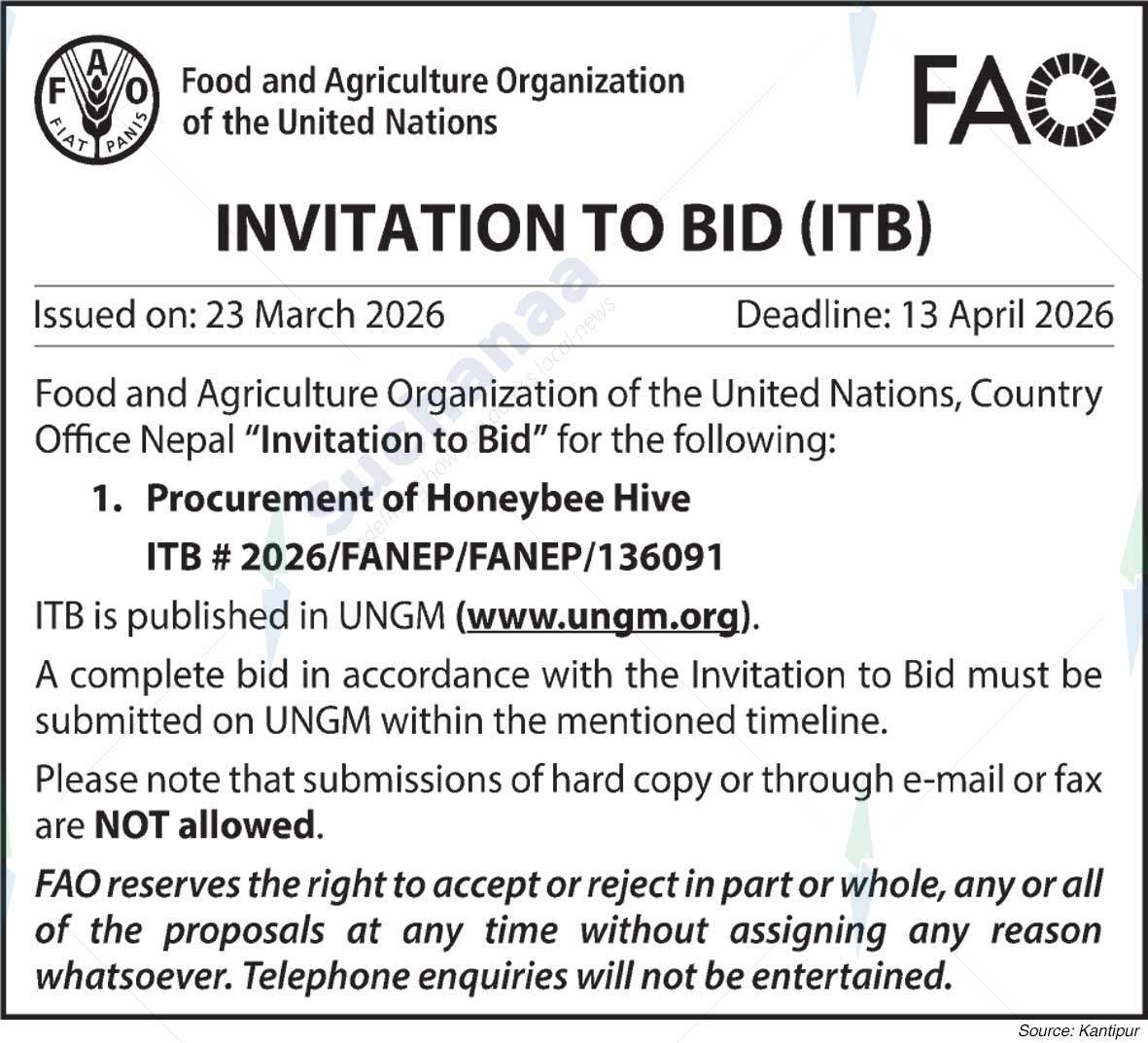 Food and Agriculture Organization of the United Nations (FAO)