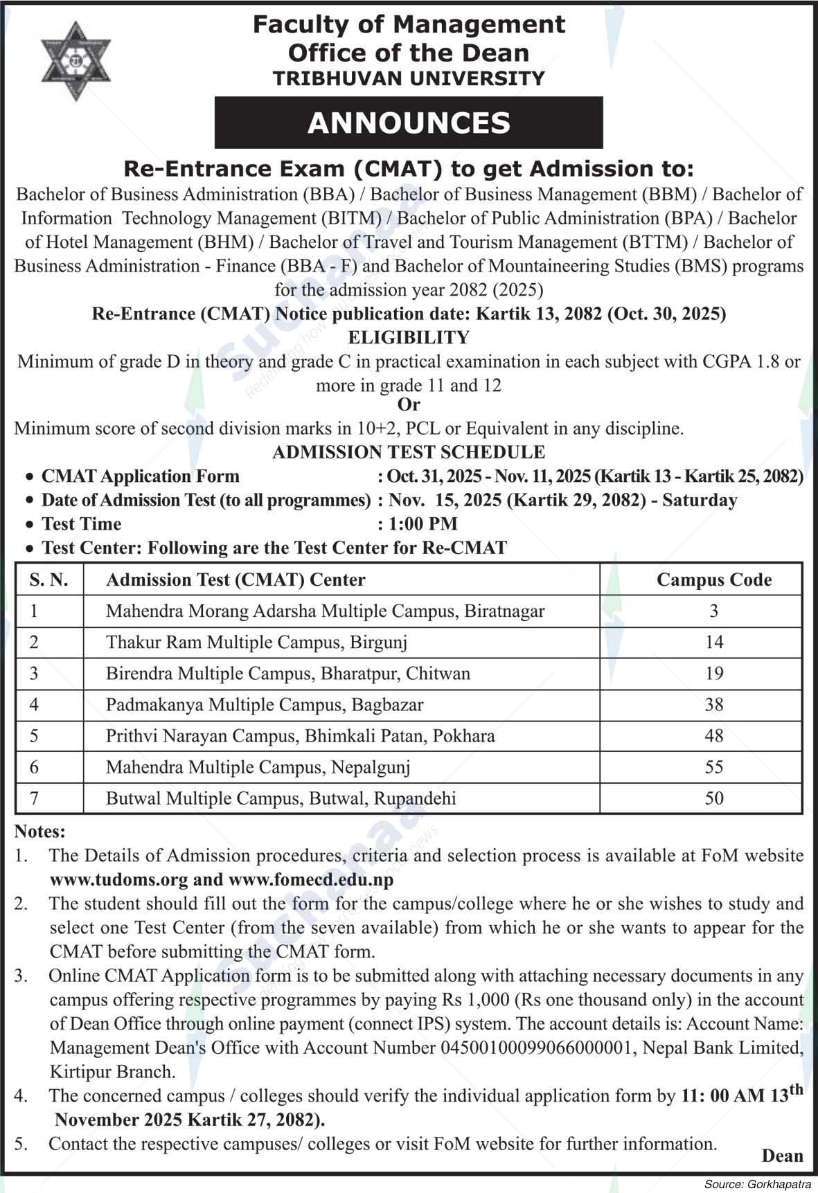 Tribhuvan University, Faculty of Management