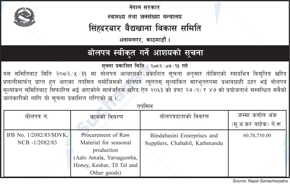 Singha Durbar Vaidya Khana Vikas Samiti (Development Committee)