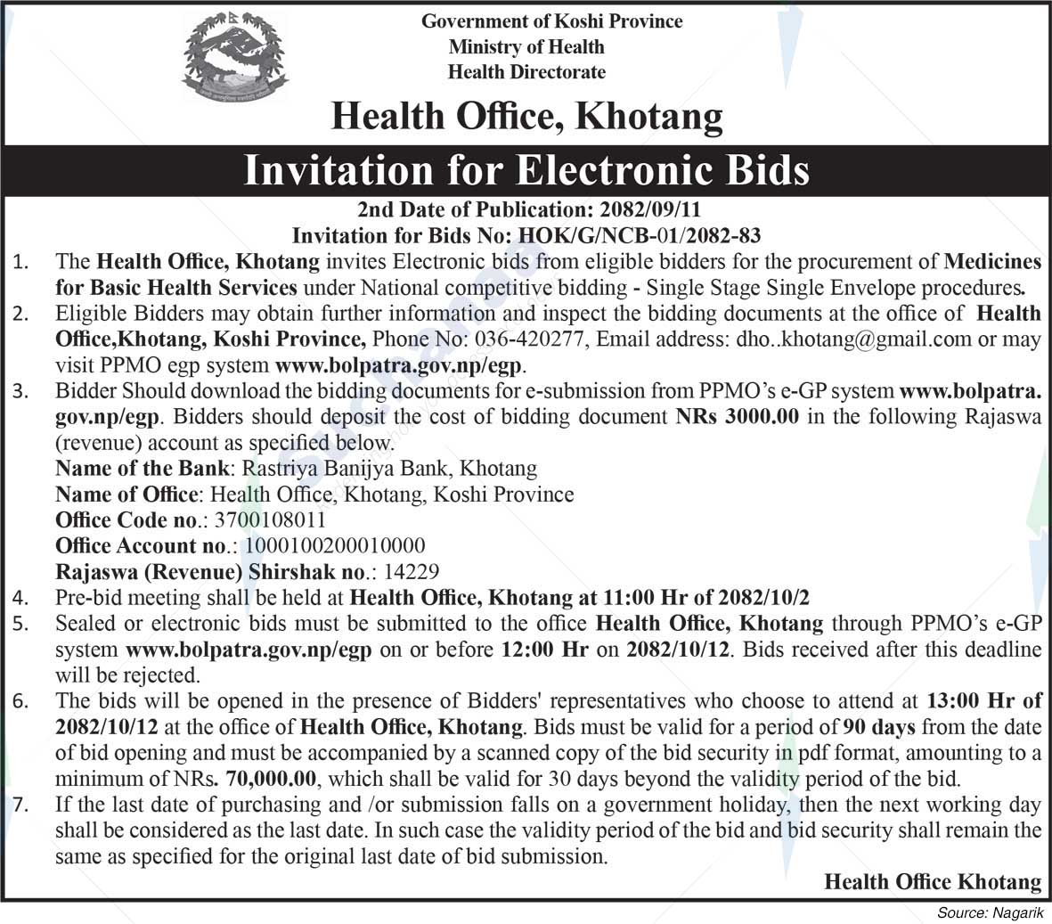 Health Office, Khotang