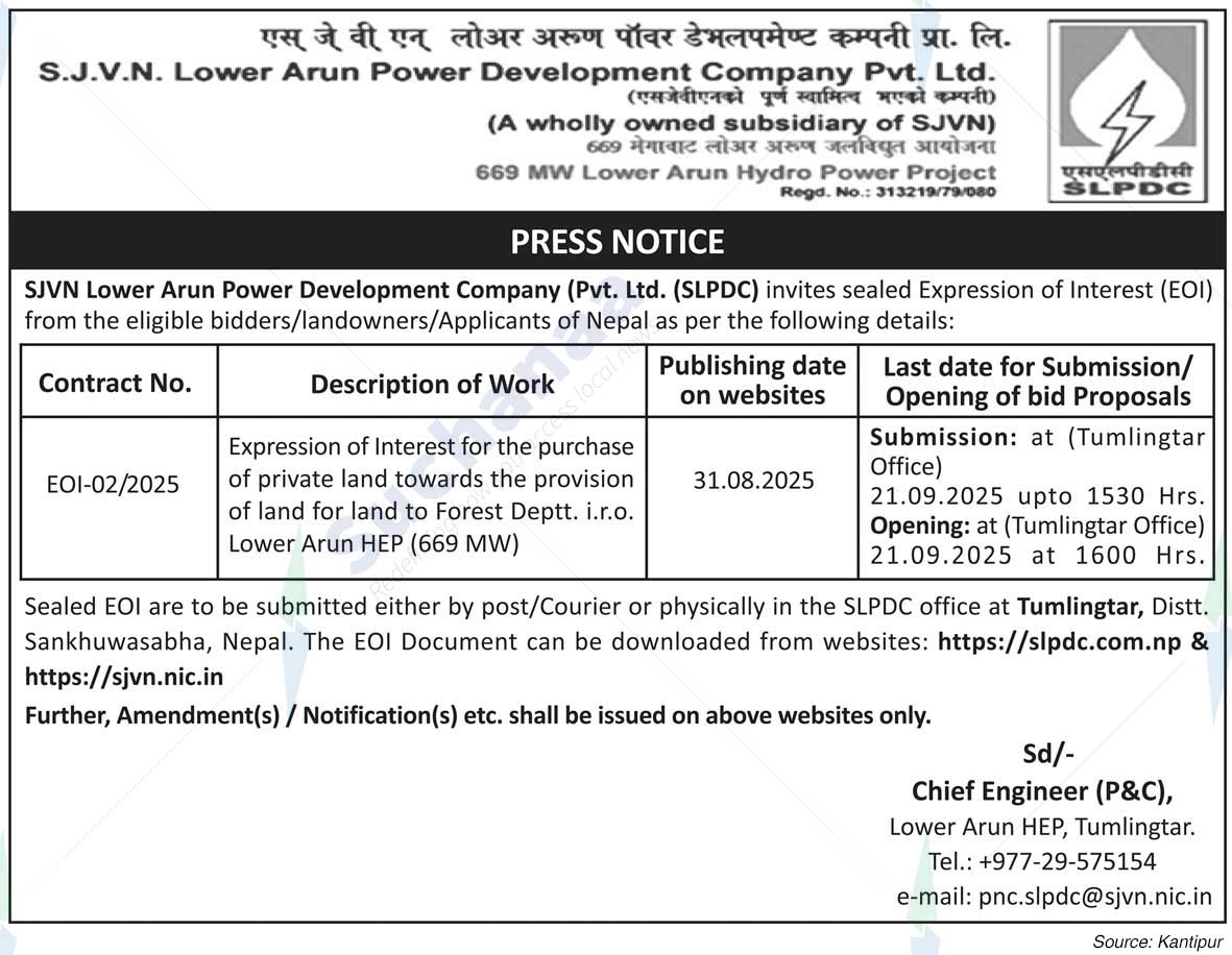 SJVN Lower Power Development Company Pvt. Ltd.