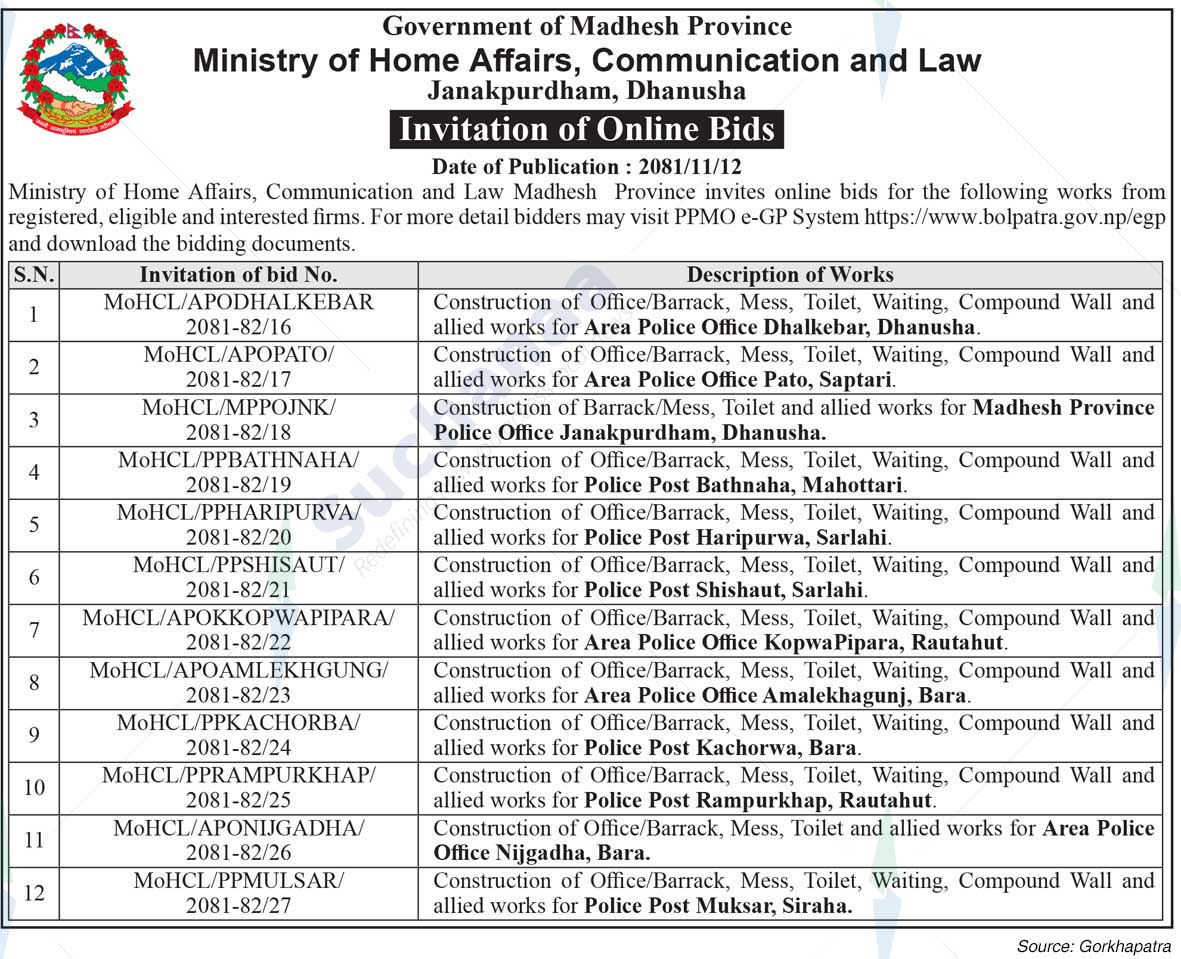 Ministry of Home Affairs, Communication and Law