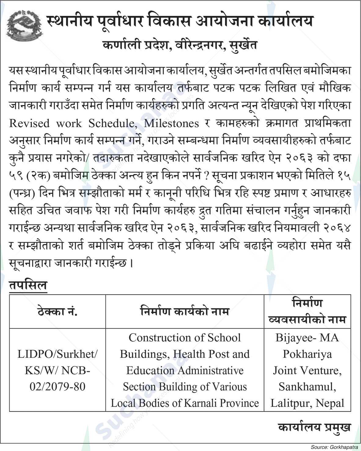 Local Infrastructure Development Project Office