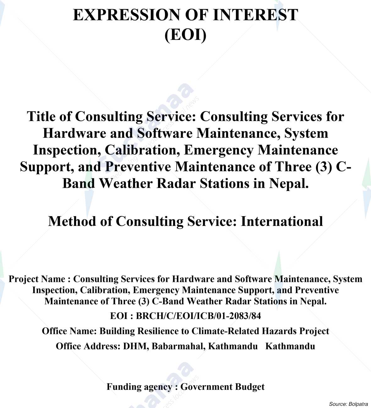 Building Resilience to Climate-Related Hazards Project