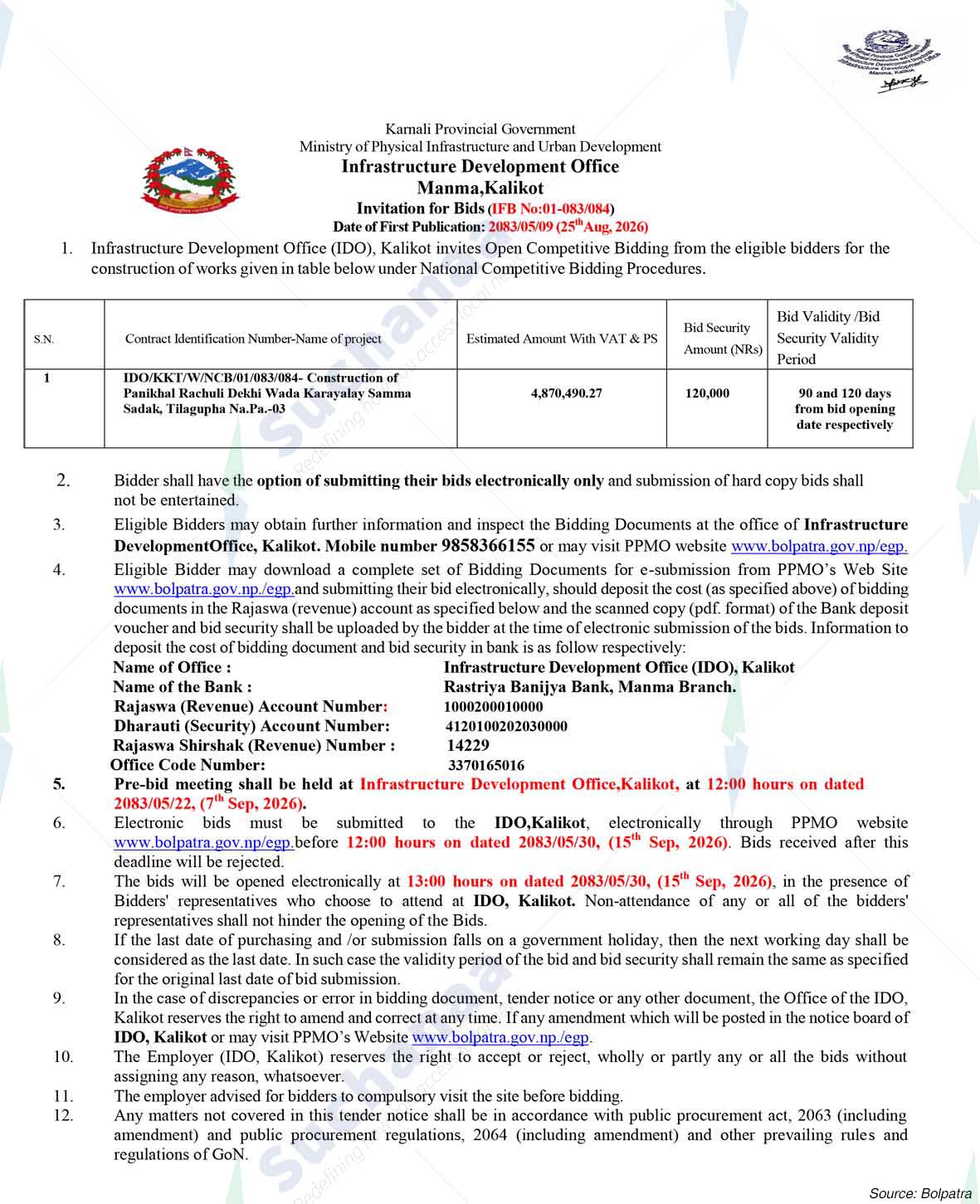 Infrastructure Development Office, Kalikot
