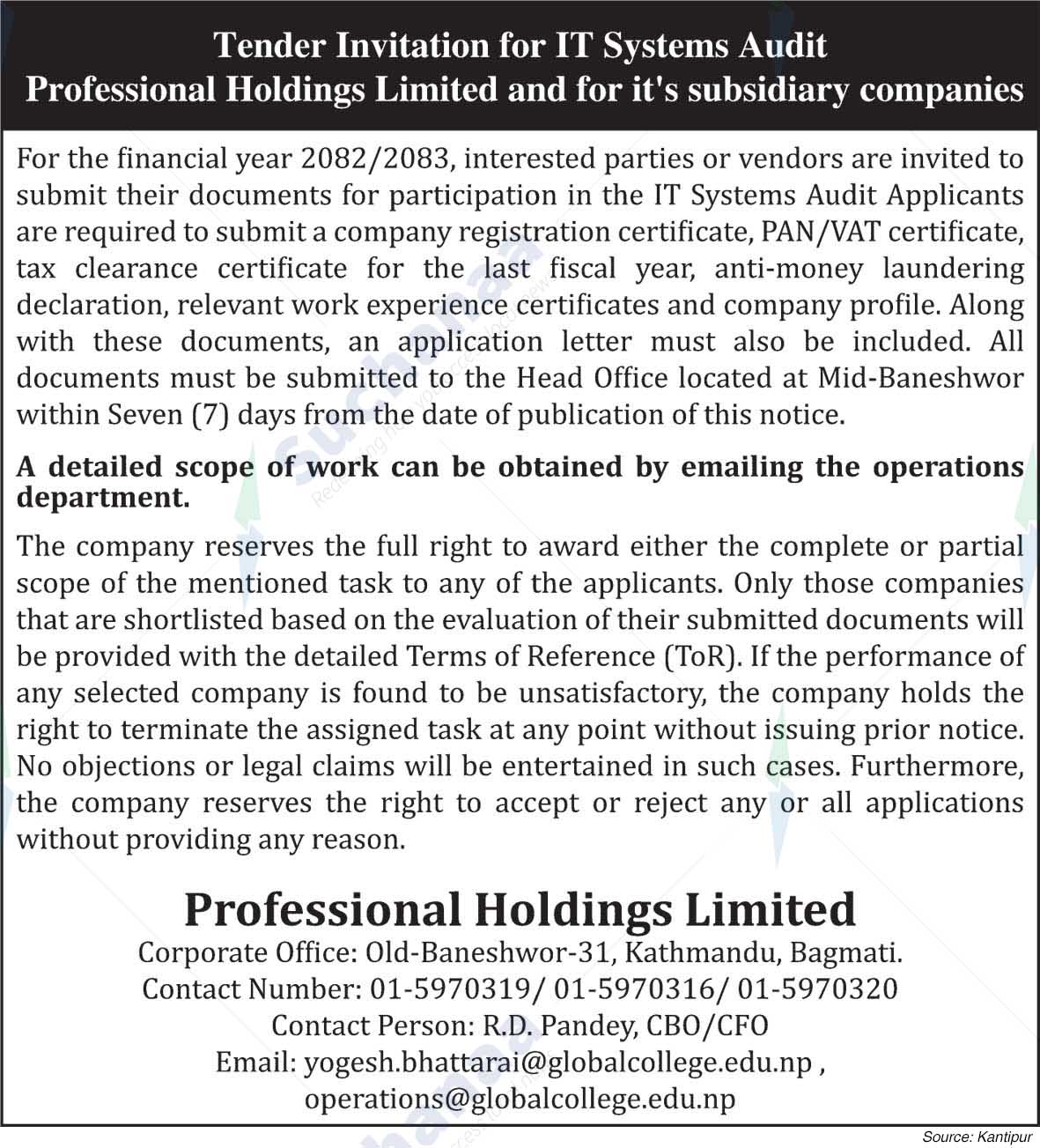 Professional Holdings Limited