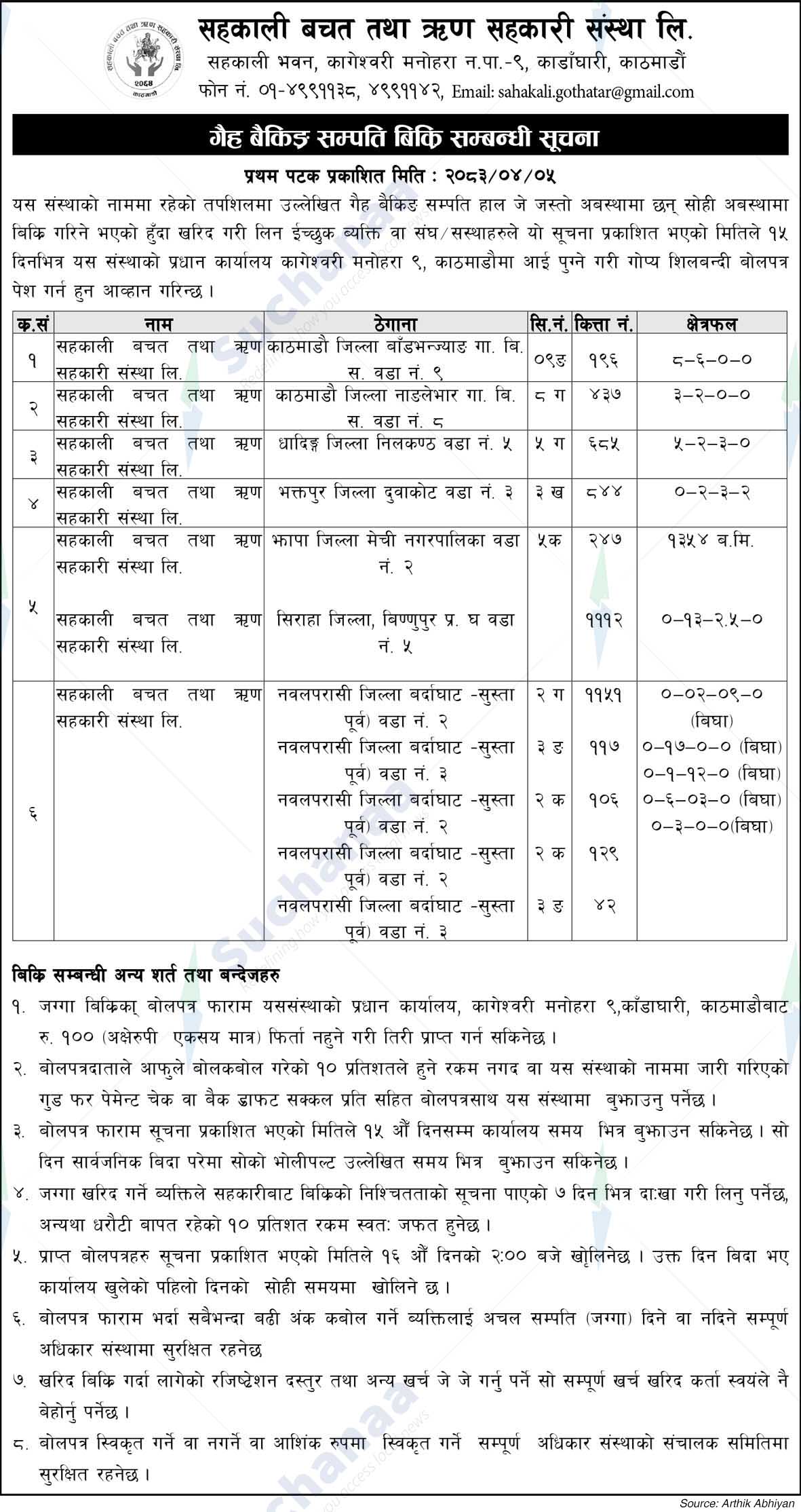 Sahakali Saving and Credit Co-operative Ltd.