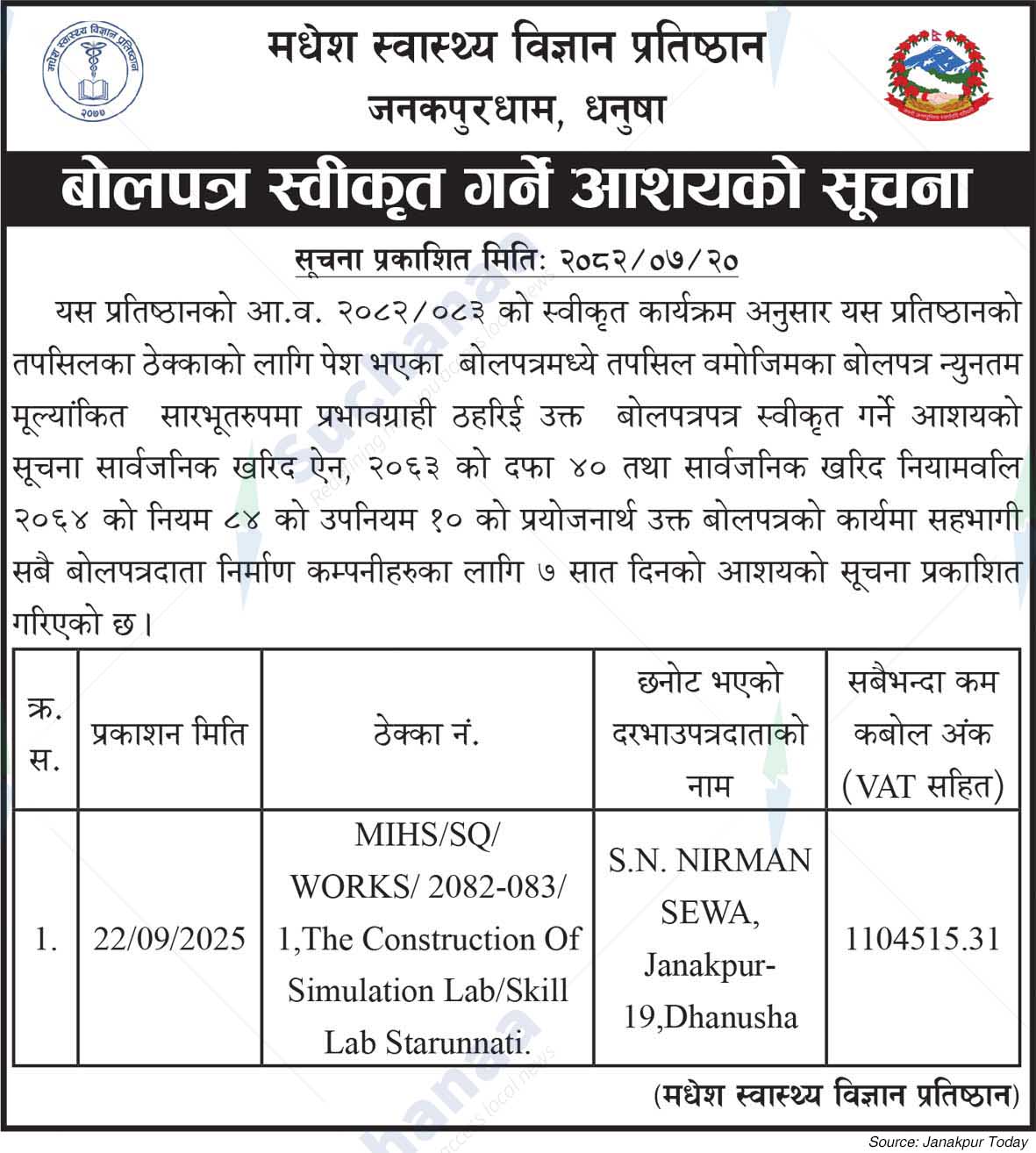 Madhesh Institute of Health Sciences (MIHS)