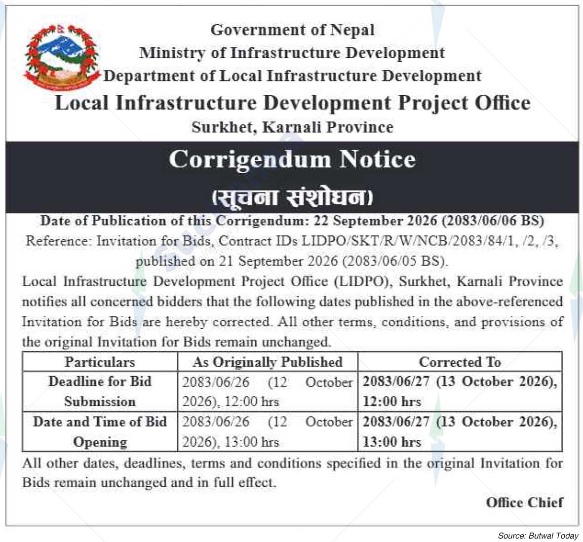 Local Infrastructure Development Project Office, Surkhet