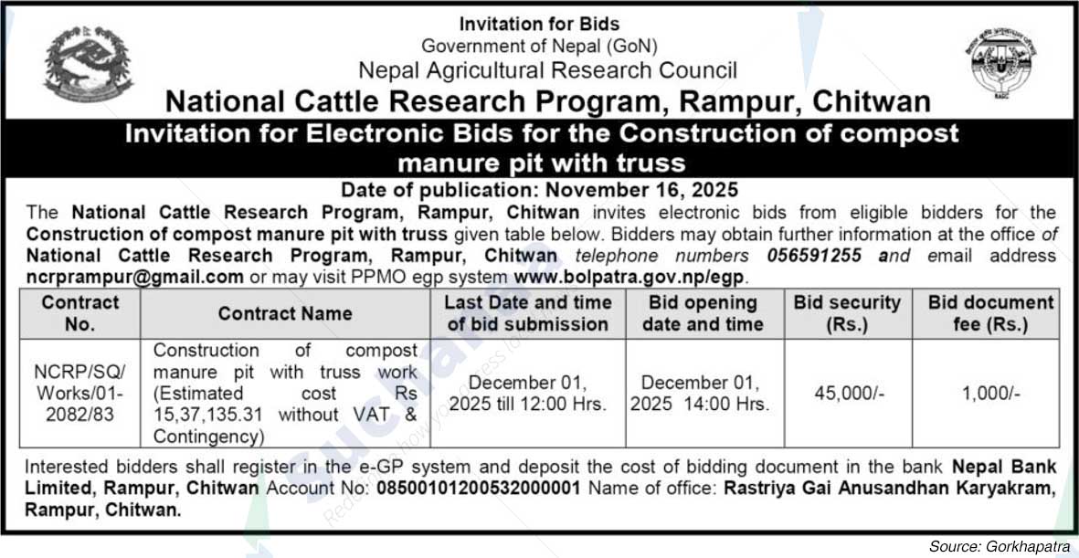 National Cattle Research Program, Rampur, Chitwan