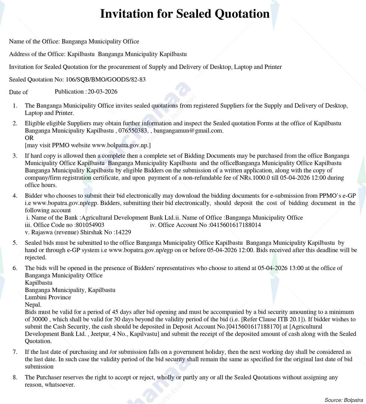 Banganga Municipality