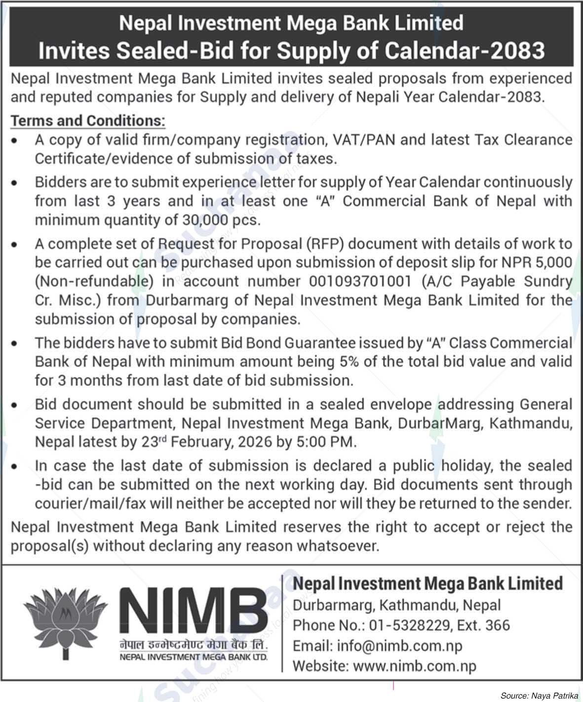 Nepal Investment Mega Bank Ltd. (NIMB)