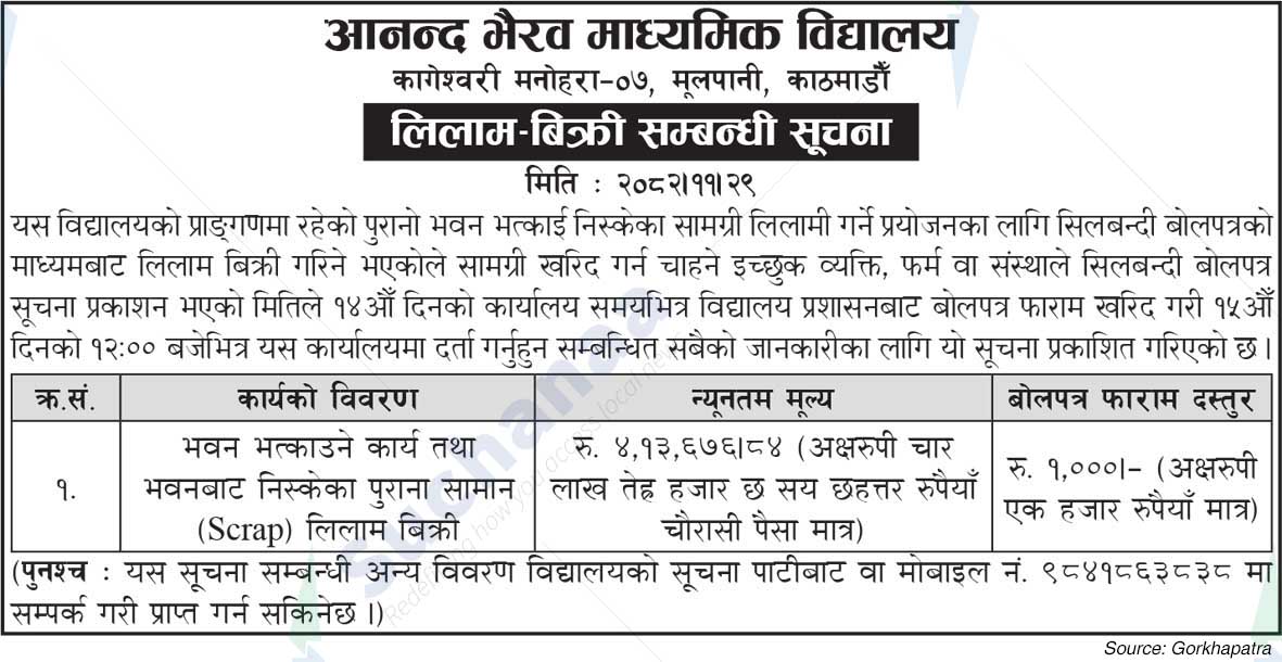 Ananda Bhairav ​​Secondary School