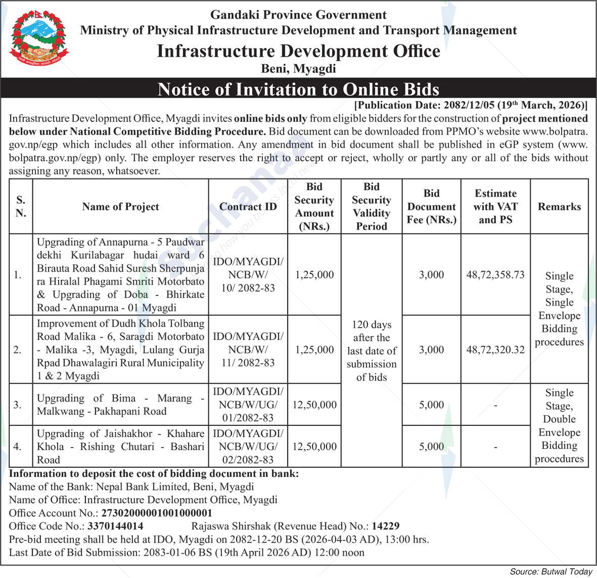 Infrastructure Development Office, Myagdi