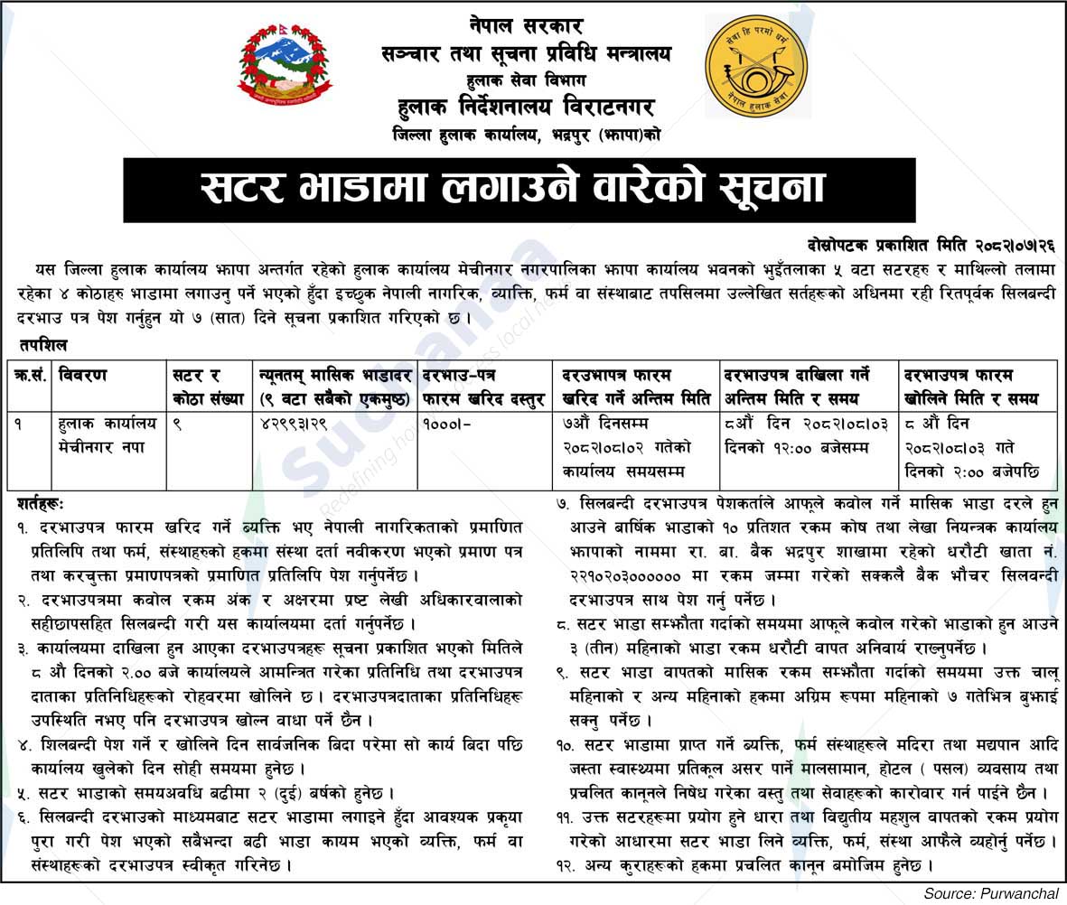 District Post Office, Bhadrapur (Jhapa)