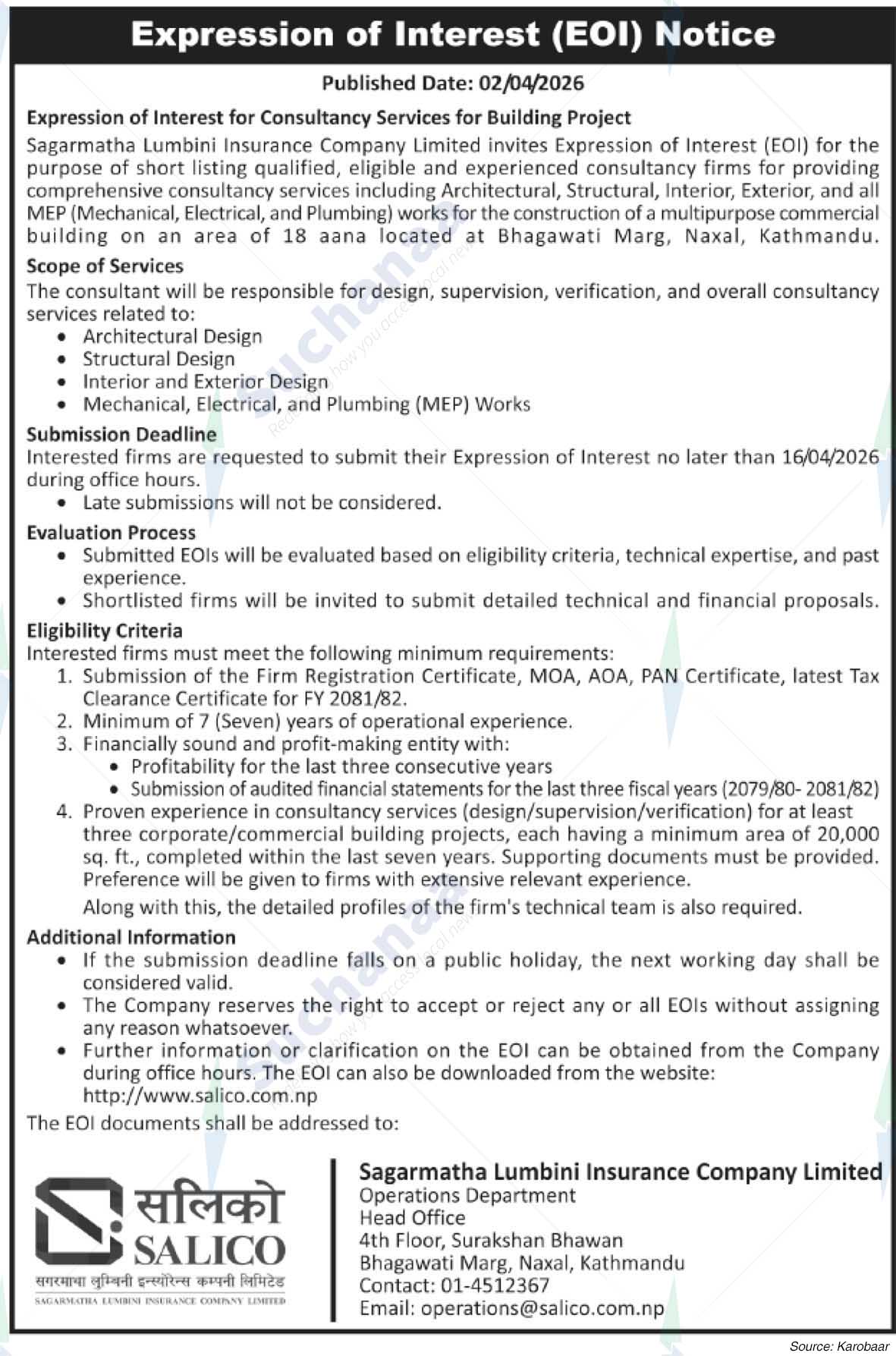 Sagarmatha Lumbini Insurance Company Limited (SALICO)