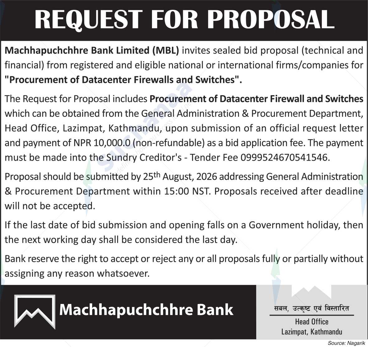 Machhapuchchhre Bank Limited