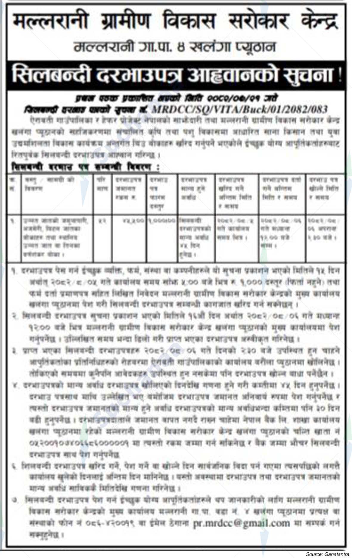 Mallarani Rural Development Concern Center, Pyuthan