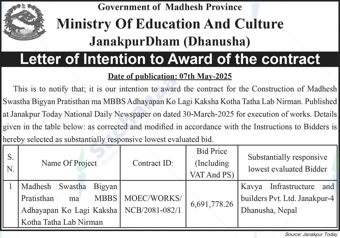 Ministry of Education and Culture, Madhesh