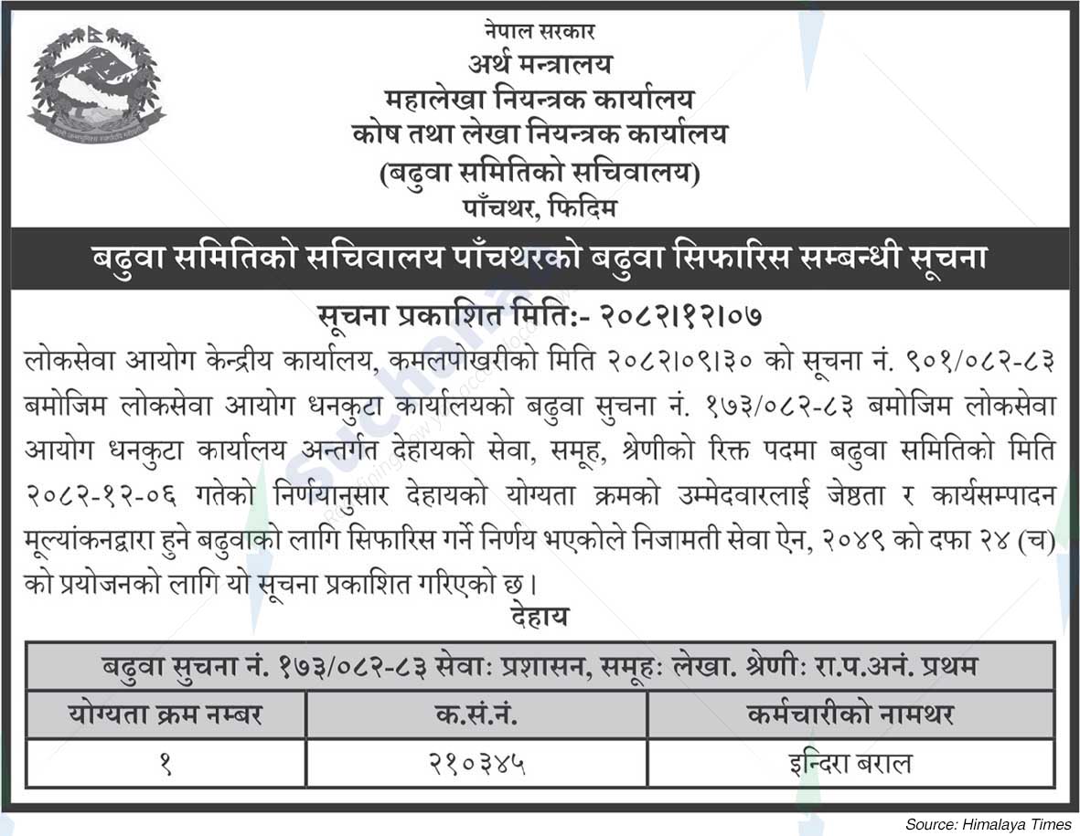 Office of the Comptroller and Auditor General, Panchthar, Phidim