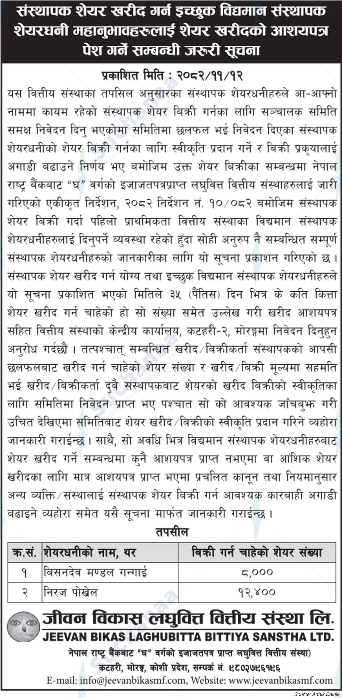 Jeevan Bikas Laghubitta Bittiya Sanstha Ltd.