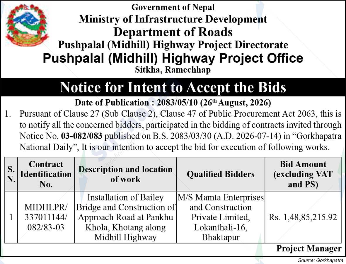 Pushpalal (Midhill) Highway Project Office