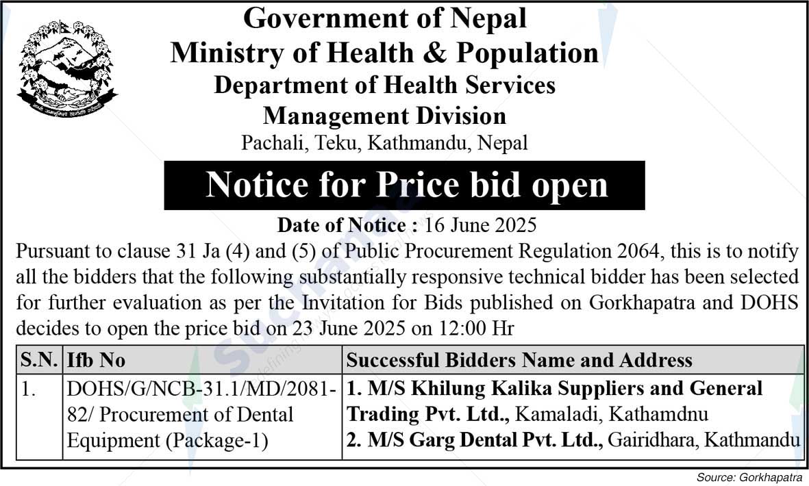 Department of Health Services Management Division, Pachali, Teku