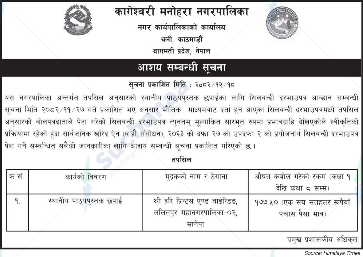 Kageshwari Manohara Municipality