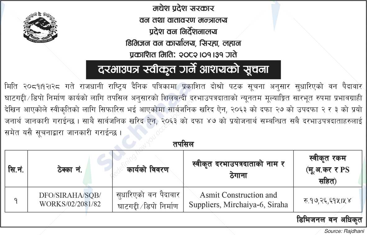 Division Forest Office, Siraha