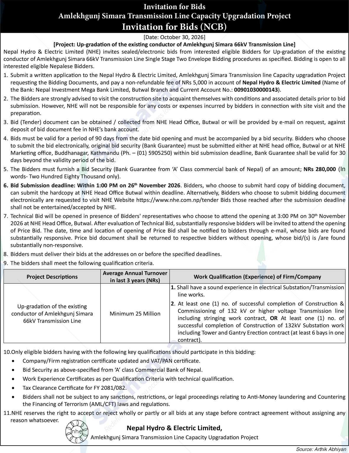 Nepal Hydro & Electric Limited