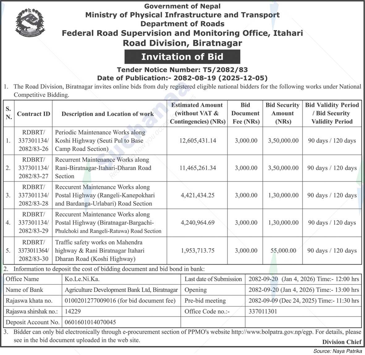 Road Division, Biratnagar