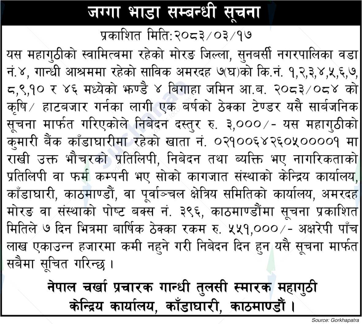 Nepal Charkha Pracharak Gandhi Tulasi Smarak Mahaguthi