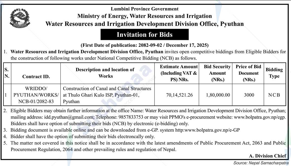 Water Resources and Irrigation Development Division Office, Pyuthan
