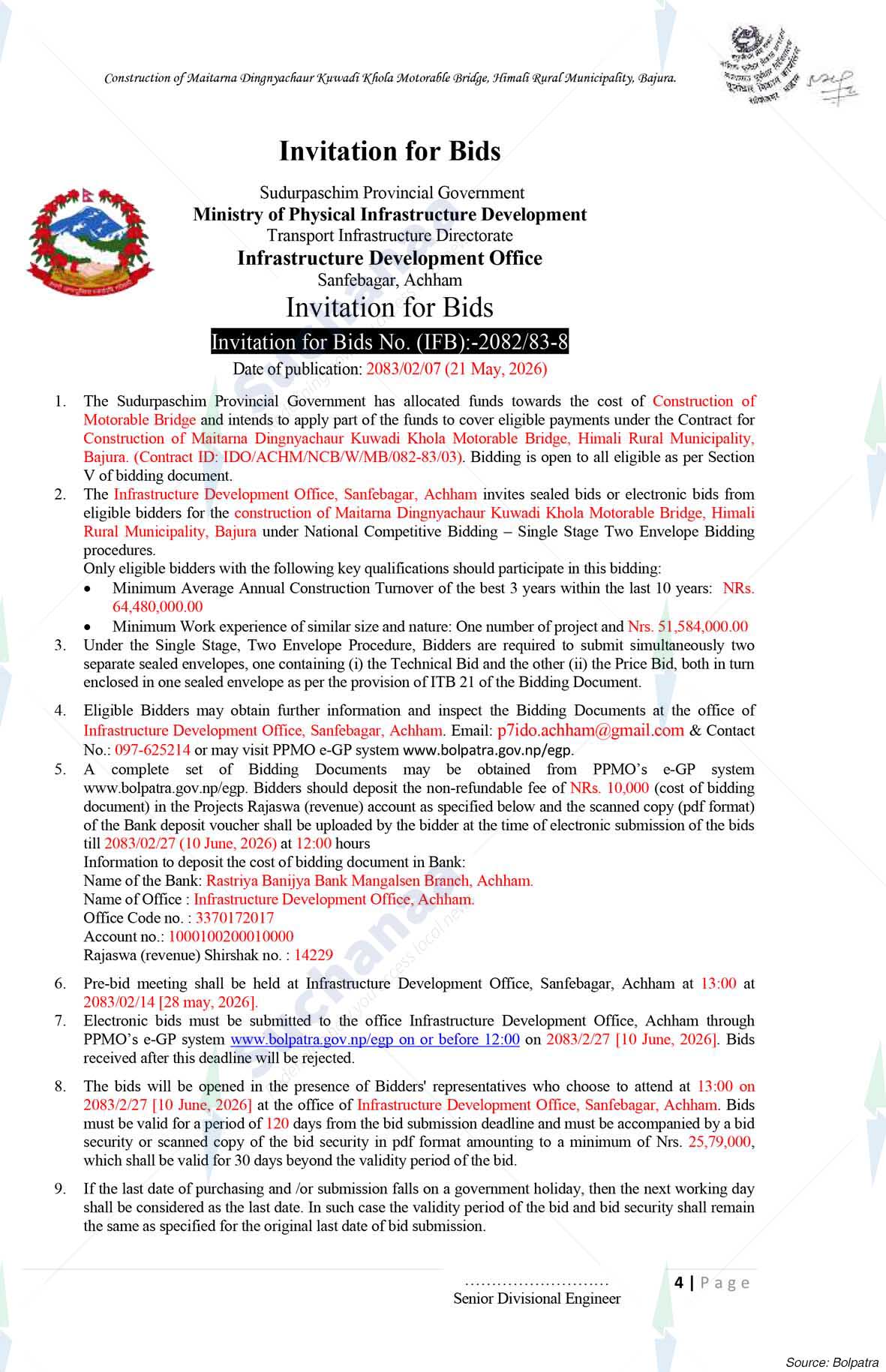 Infrastructure Development Office, Achham
