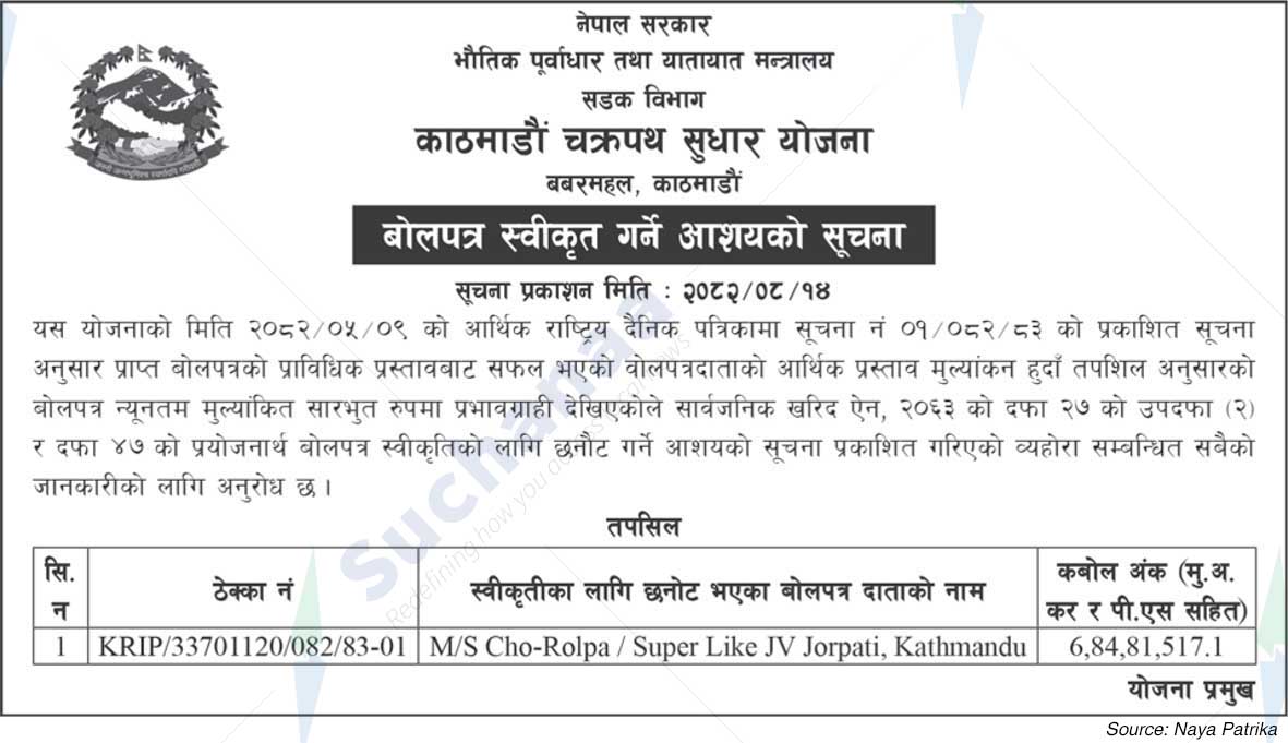 Kathmandu Ring Road Improvement Plan, Babarmahal, Kathmandu