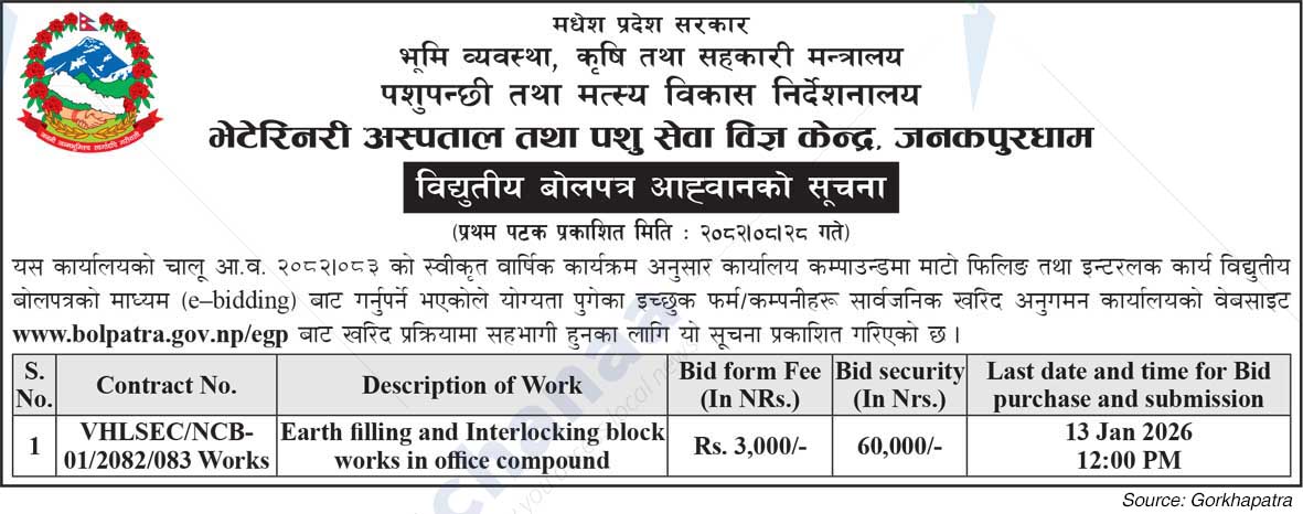 Veterinary Hospital and Animal Service Expert Center, Janakpurdham