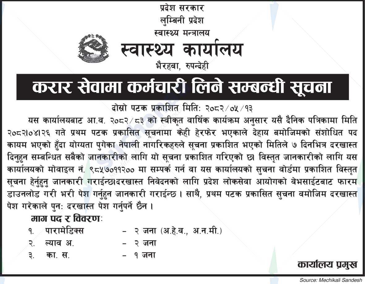 Health Office, Rupandehi