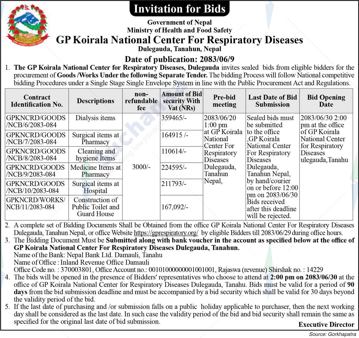 GP Koirala National Centre for Respiratory Diseases