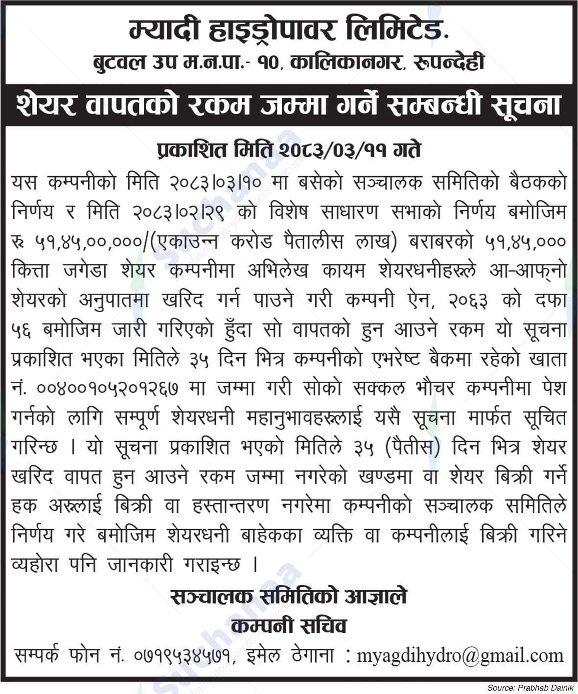 Myagdi Hydropower Limited