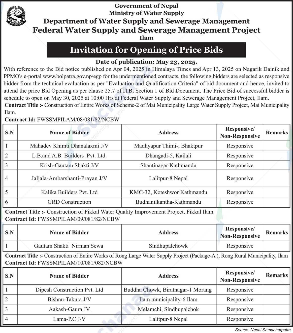 Federal Water Supply and Sewerage Management Project, Ilam